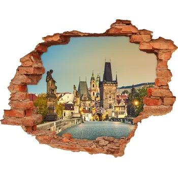 Fototapeta Fototapeta díra na zeď Most Praha