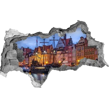 Fototapeta Díra 3D ve zdi nálepka Gdaňsk Polsko
