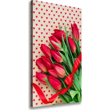 Obraz Vertikální Foto obraz na plátně Červené tulipány