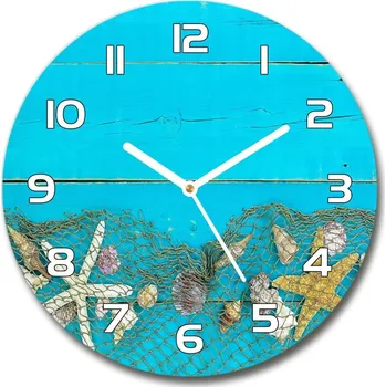 Hodiny Skleněné hodiny na stěnu Hvězdice a mušle