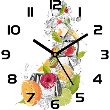 Hodiny Skleněné hodiny na stěnu Ovoce s ledem