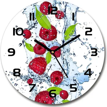 Hodiny Skleněné hodiny kulaté Maliny a voda