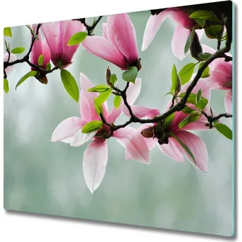 Kuchyňské prkénko Skleněná krájecí deska magnólie 60x52 cm