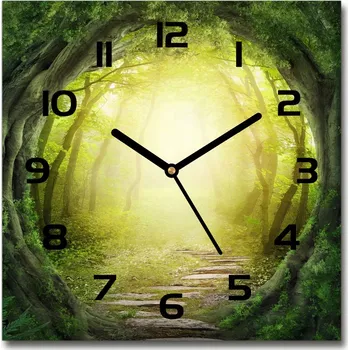 Hodiny Skleněné hodiny čtverec Tunel ze stromů