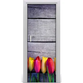Fototapeta Samolepící fototapeta na dveře barevné tulipány 75x205 cm