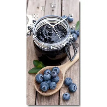 Hodiny Nástěnné skleněné hodiny Borůvkový džem