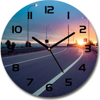 Hodiny Skleněné hodiny kulaté Dálnice