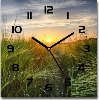 Hodiny Skleněné hodiny čtverec Pole pšenice