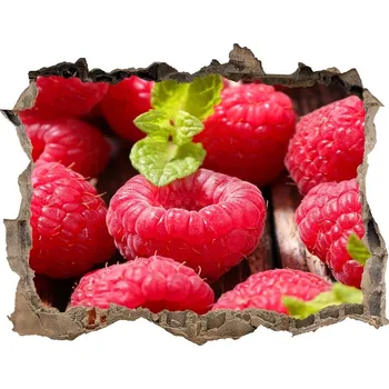 Fototapeta Nálepka 3D díra na zeď samolepící Maliny a voda