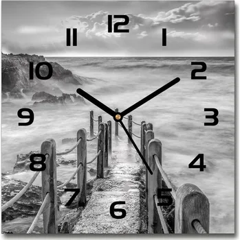 Hodiny Skleněné hodiny čtverec Stezka nad mořem