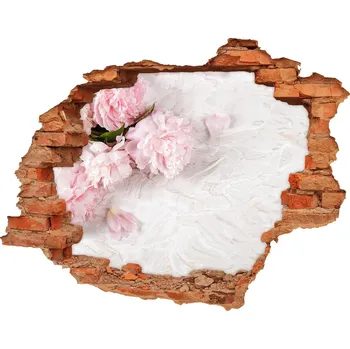 Fototapeta Samolepící díra nálepka beton Pivoňky