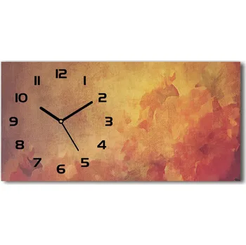 Hodiny Moderní skleněné hodiny na stěnu Květiny