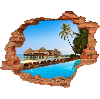 Fototapeta Nálepka fototapeta 3D Bazén na Maledivách