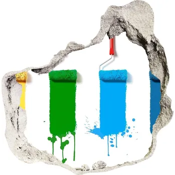 Fototapeta Díra 3D fototapeta nálepka Malířské válečky