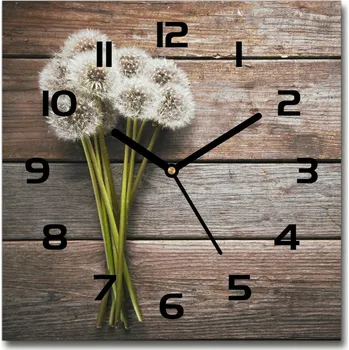 Hodiny Skleněné hodiny čtverec Pampelišky strom