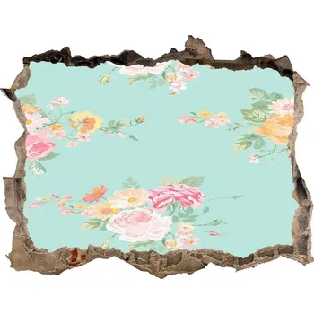 Fototapeta 3D díra na zeď Květinový vzor