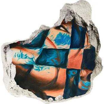 Fototapeta Fototapeta díra na zeď Žena abstrakce