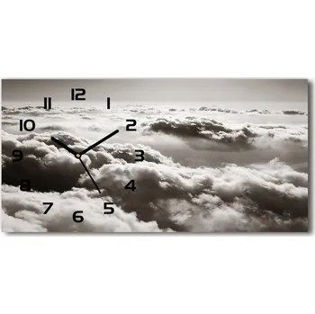 Hodiny Skleněné hodiny na stěnu Mraky z ptačího pohledu