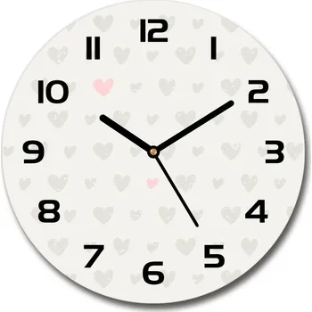 Hodiny Skleněné hodiny kulaté Srdce pozací