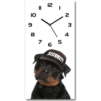 Hodiny Nástěnné hodiny Rottveiler v čepici