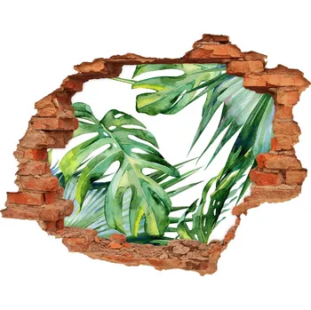 Fototapeta Nálepka 3D díra na zeď Tropické listí