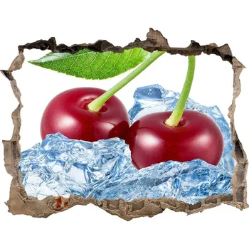 Fototapeta Nálepka 3D díra Višně s ledem
