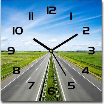 Hodiny Skleněné hodiny čtverec Dálnice