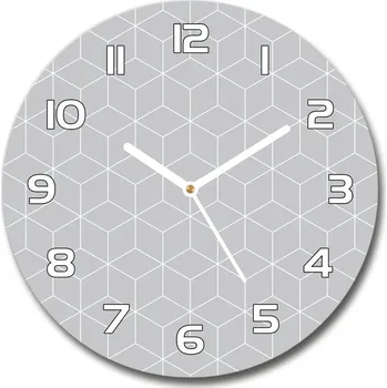 Hodiny Skleněné hodiny na stěnu Geometrické pozadí