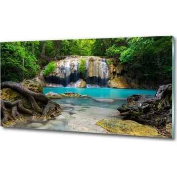 Obraz Foto obraz skleněný horizontální Vodopád v lese