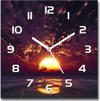 Hodiny Skleněné hodiny na stěnu Západ slunce