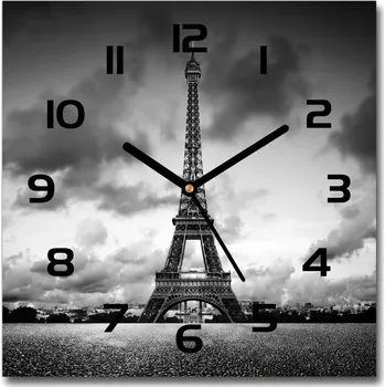 Hodiny Skleněné hodiny čtverec Eiffelova věž Paříž