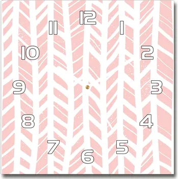 Hodiny Skleněné hodiny čtverec Jedle vzor