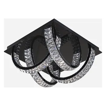 Černé stropní svítidlo TULA se 4 kruhy a dálkovým ovládáním