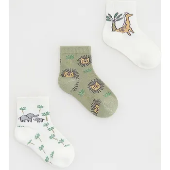 Kojenecké oblečení Reserved - Ponožky s bavlnou 3 pack - krémová - 541ED-01X - 541ED-01X-K19