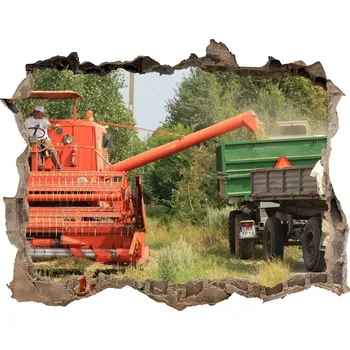 Fototapeta Foto fotografie díra na zeď Kombajn