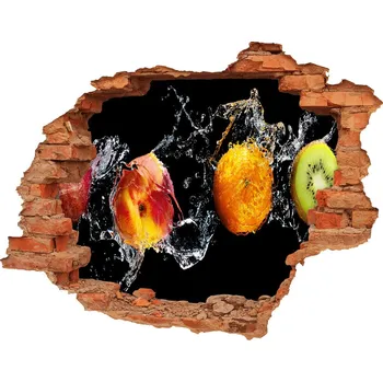 Fototapeta Nálepka 3D díra na zeď Ovoce a voda
