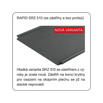 Střecha SATJAM RAPID DeLuxe L1 SRD 510 L1 AlumatStucco RAL 7016 černá antracit