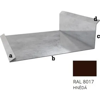 plechová krytina BLIX Pozink tl. 0,5 mm Lemování boční r.š. 312,5 RAL 8017 Hnědá