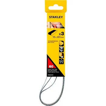 Brusný papír Brusné pásy silikon karbid 3ks P60 13x455mm Stanley STA33316
