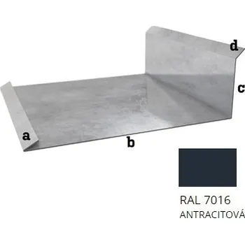 plechová krytina BLIX Pozink tl. 0,5 mm Lemování boční r.š. 500 RAL 7016 černá antracit