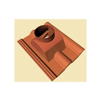 betonová krytina KM BETA KM Střešní prostupy ELEGANT Taška odkouření turbokotle Cihlově červená režná