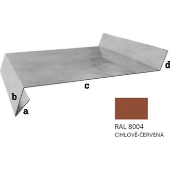 Parapet BLIX Pozink tl. 0,5 mm Parapet r.š. 650 RAL 8004 cihlově červená