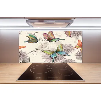 Obklad Panel do kuchyně Motýli a květiny