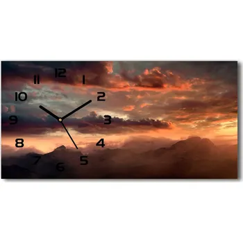 Hodiny Skleněné hodiny na stěnu Západ slunce hory