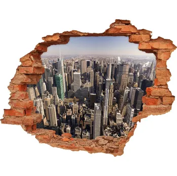 Fototapeta Fototapeta díra na zeď 3D New York z ptačího pohledu