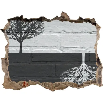 Fototapeta Díra 3D fototapeta nástěnná Stromy na zdi