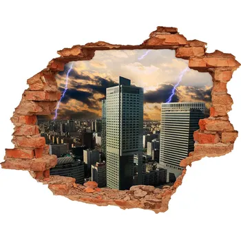 Fototapeta Fototapeta díra na zeď 3D Bouře Varšava