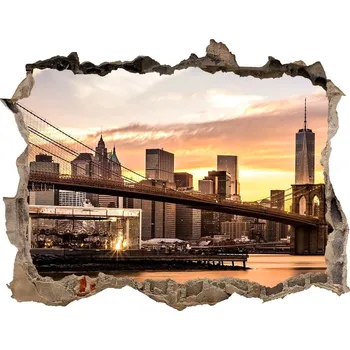 Fototapeta Fototapeta díra na zeď 3D Brooklynský most