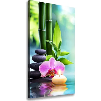 Obraz Vertikální Foto obraz na plátně Orchidej a bambus