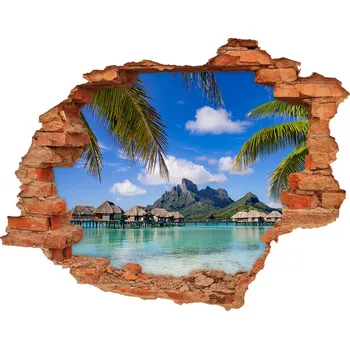 Fototapeta Nálepka fototapeta 3D Palmy na Bora Bora